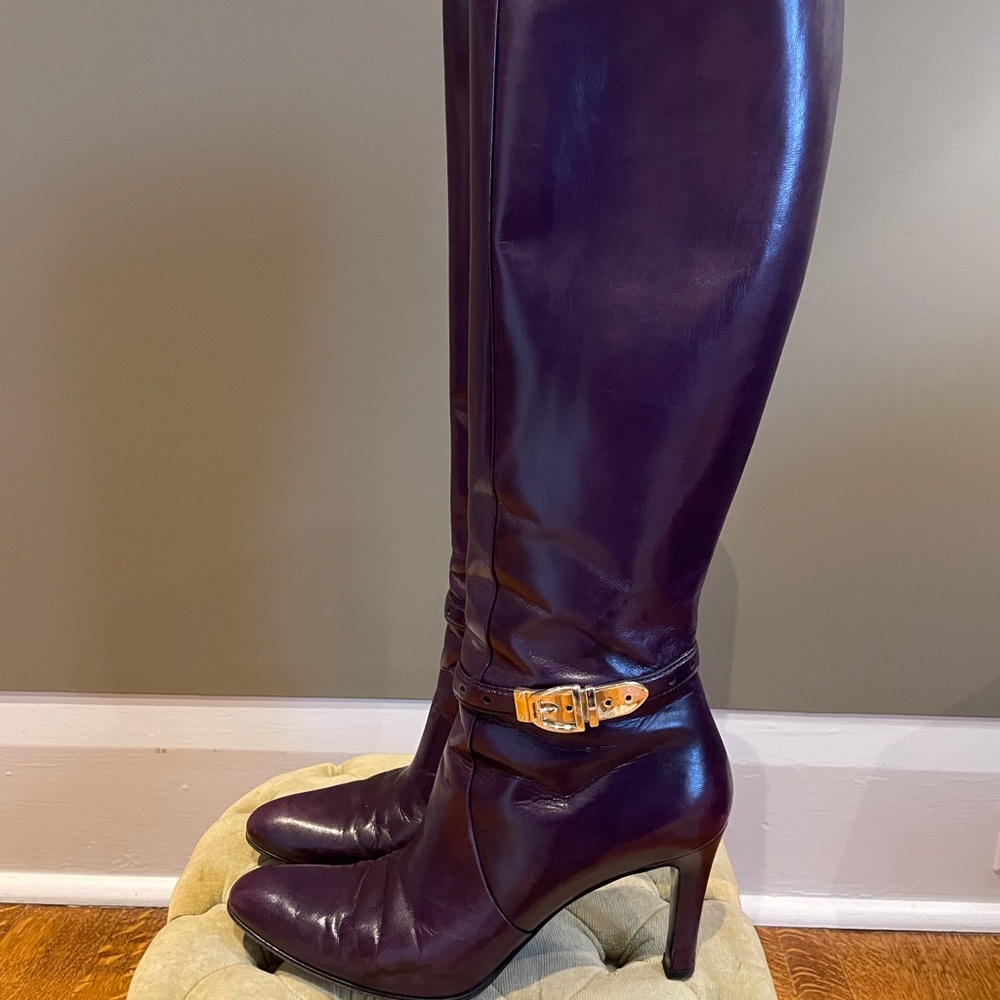 Vintage Gucci eggplant tall boots